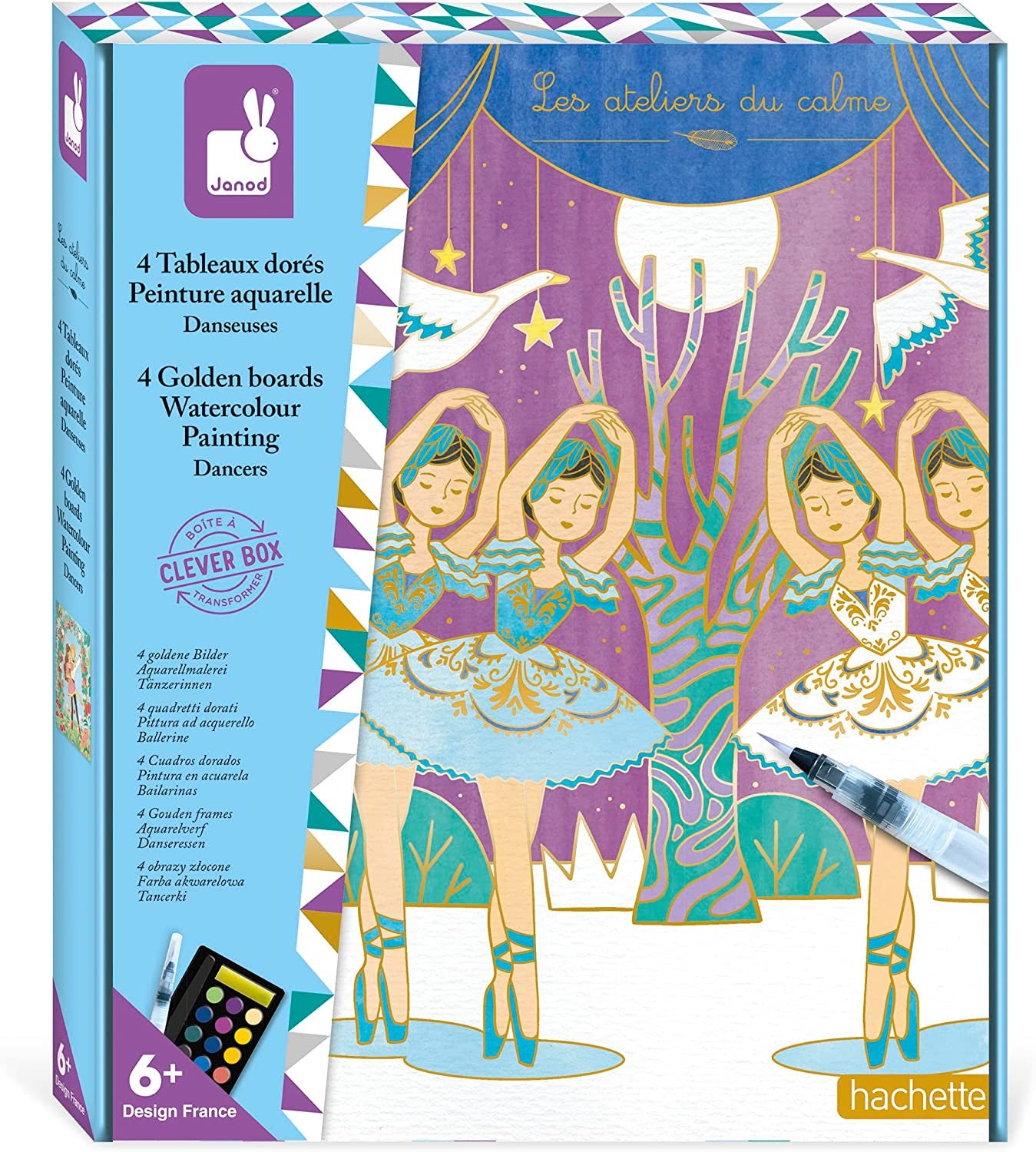 Estuche pintura acuarela Cuadros Dorados  Bailarinas - Janod J07964
