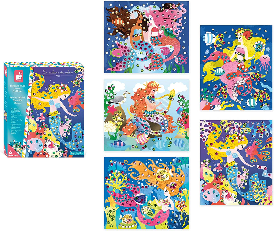 Estuche creativo pegar lentejuelas Sirenas - J07926