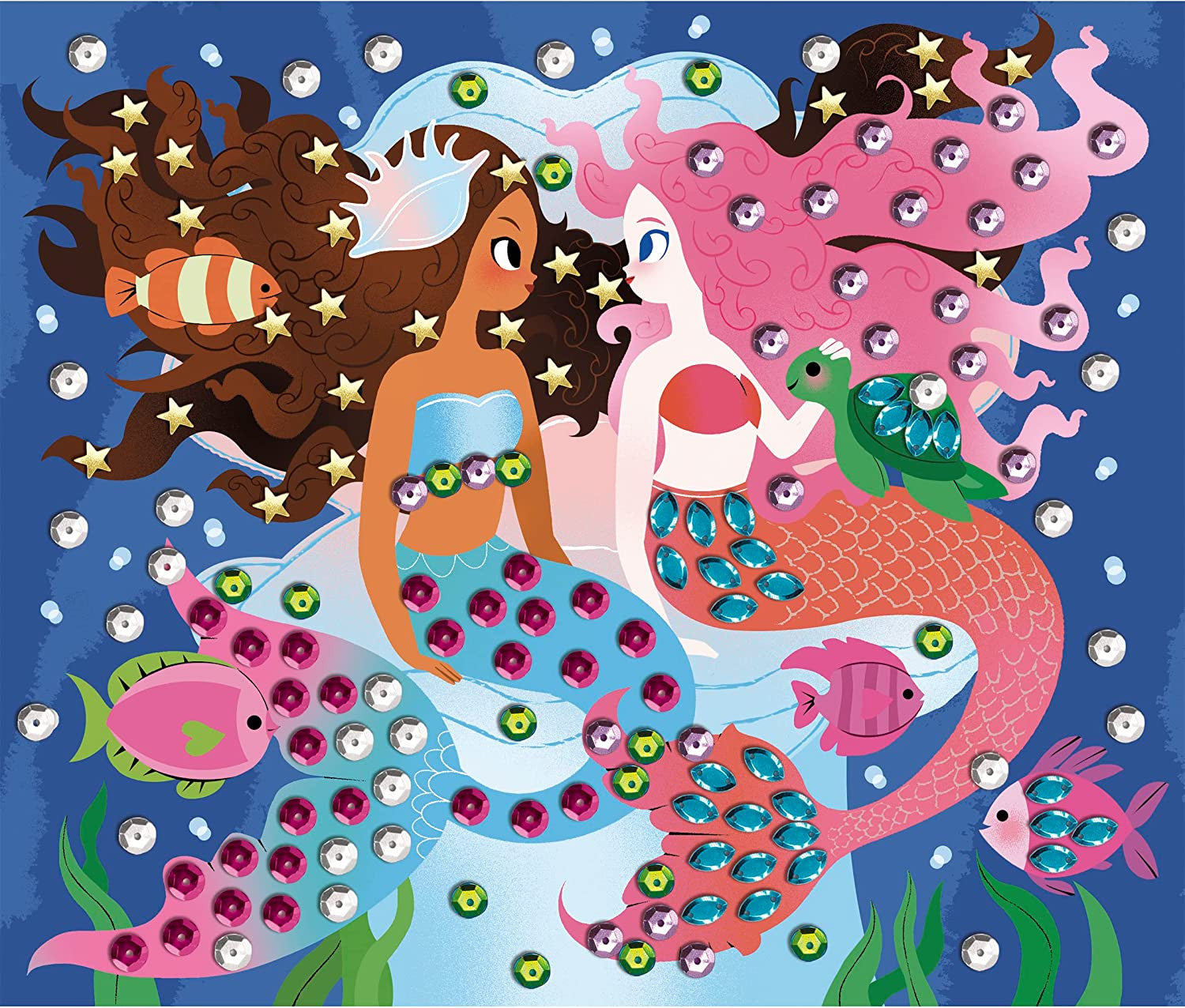 Estuche creativo pegar lentejuelas sirenas - j07926