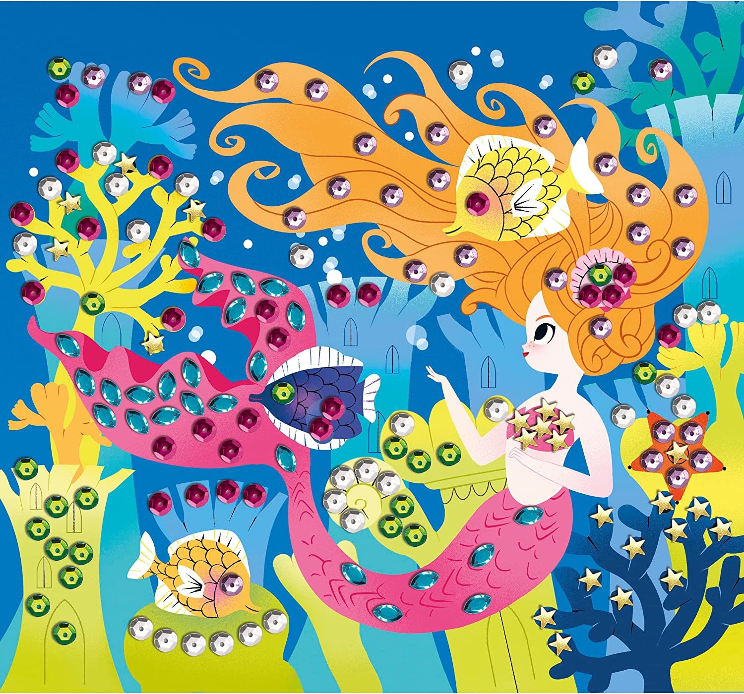 Estuche creativo pegar lentejuelas sirenas - j07926