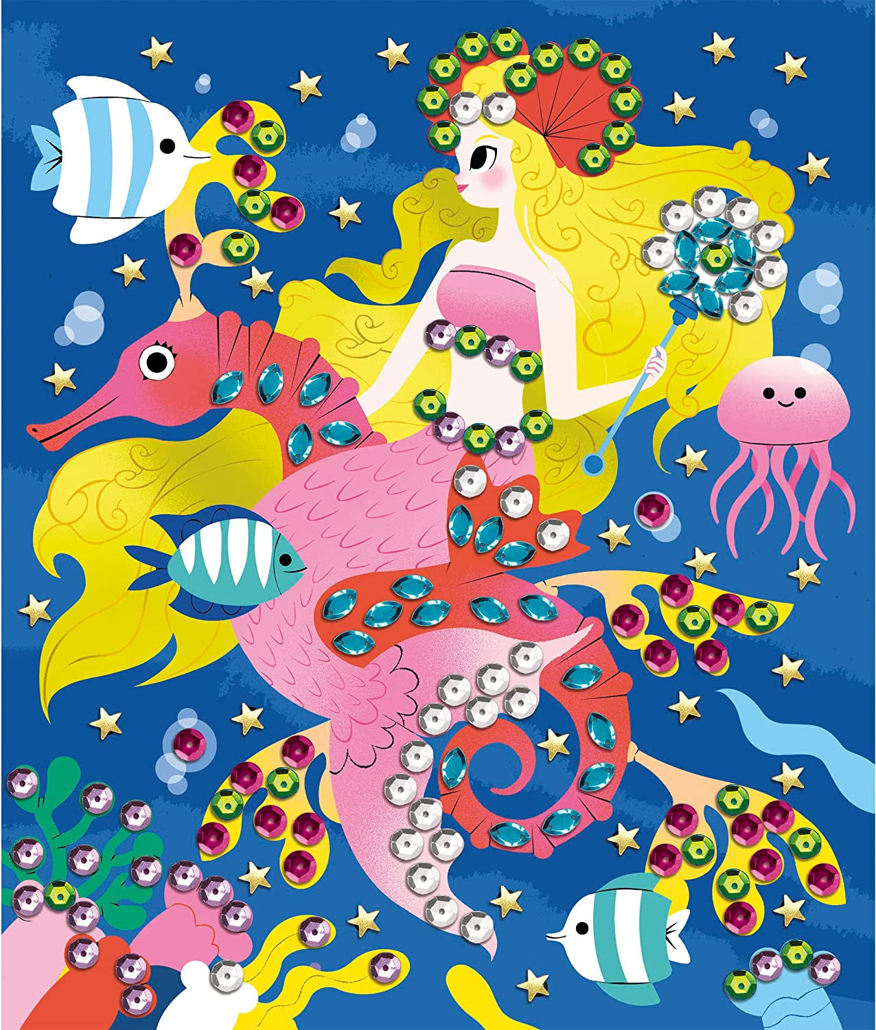 Estuche creativo pegar lentejuelas sirenas - j07926