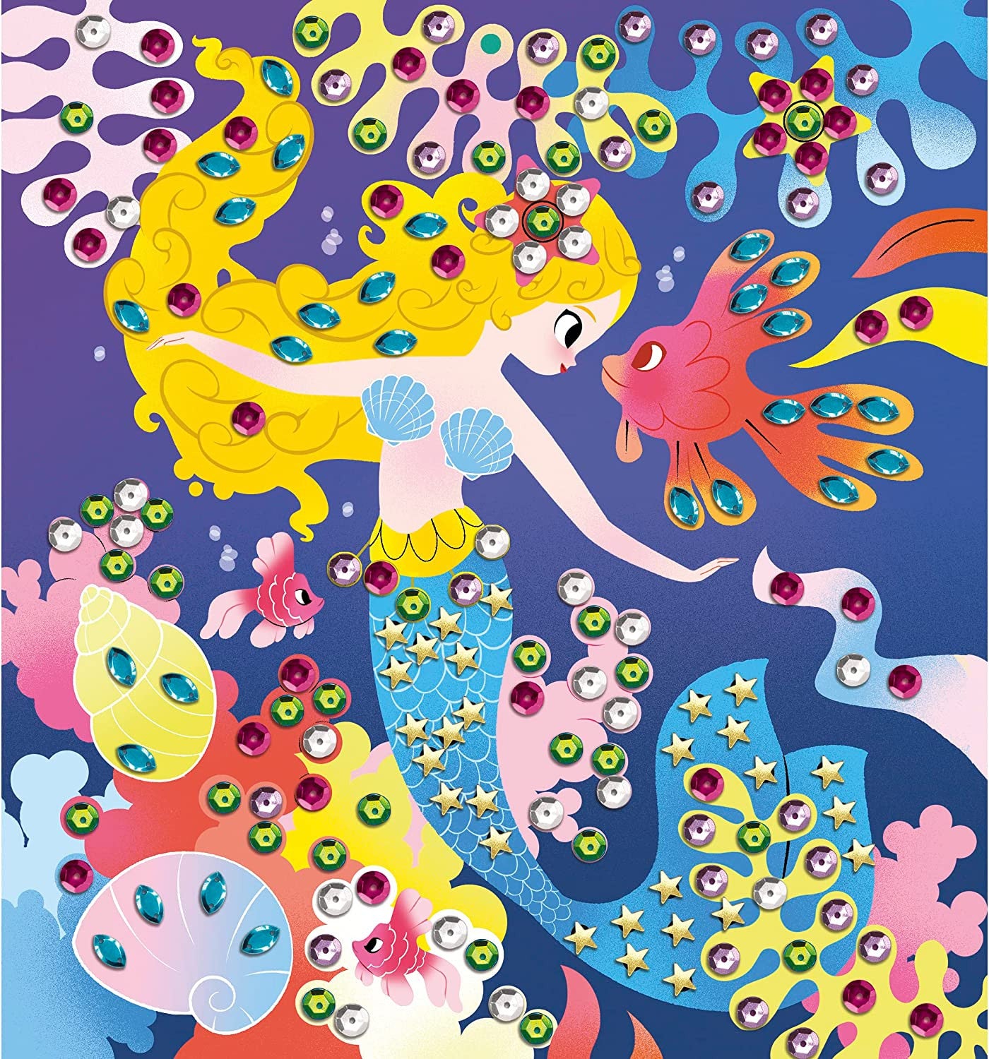 Estuche creativo pegar lentejuelas sirenas - j07926
