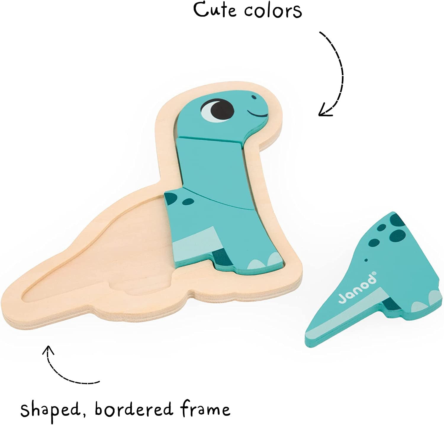 4 Puzles evolutivos de madera Dinosaurios - Janod J05824