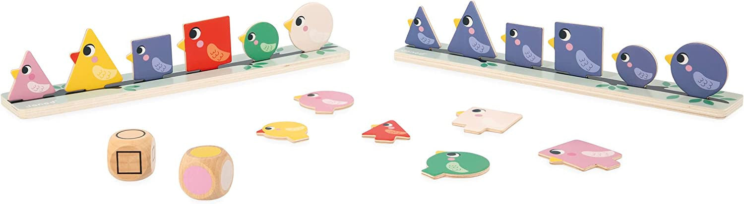 Juego pedagógico Clasificación de formas , tamaños y colores - Pájaros - Janod J05089