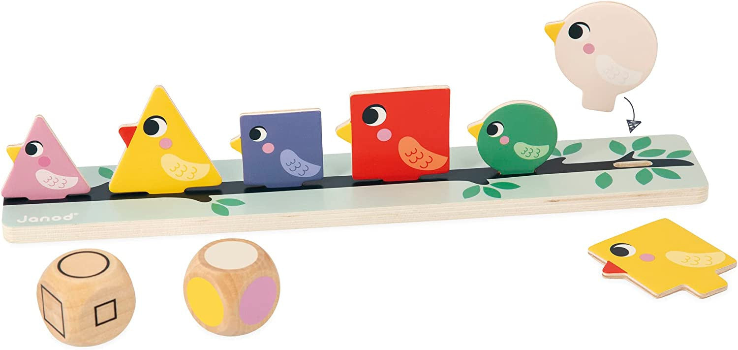 Juego pedagógico Clasificación de formas , tamaños y colores - Pájaros - Janod J05089