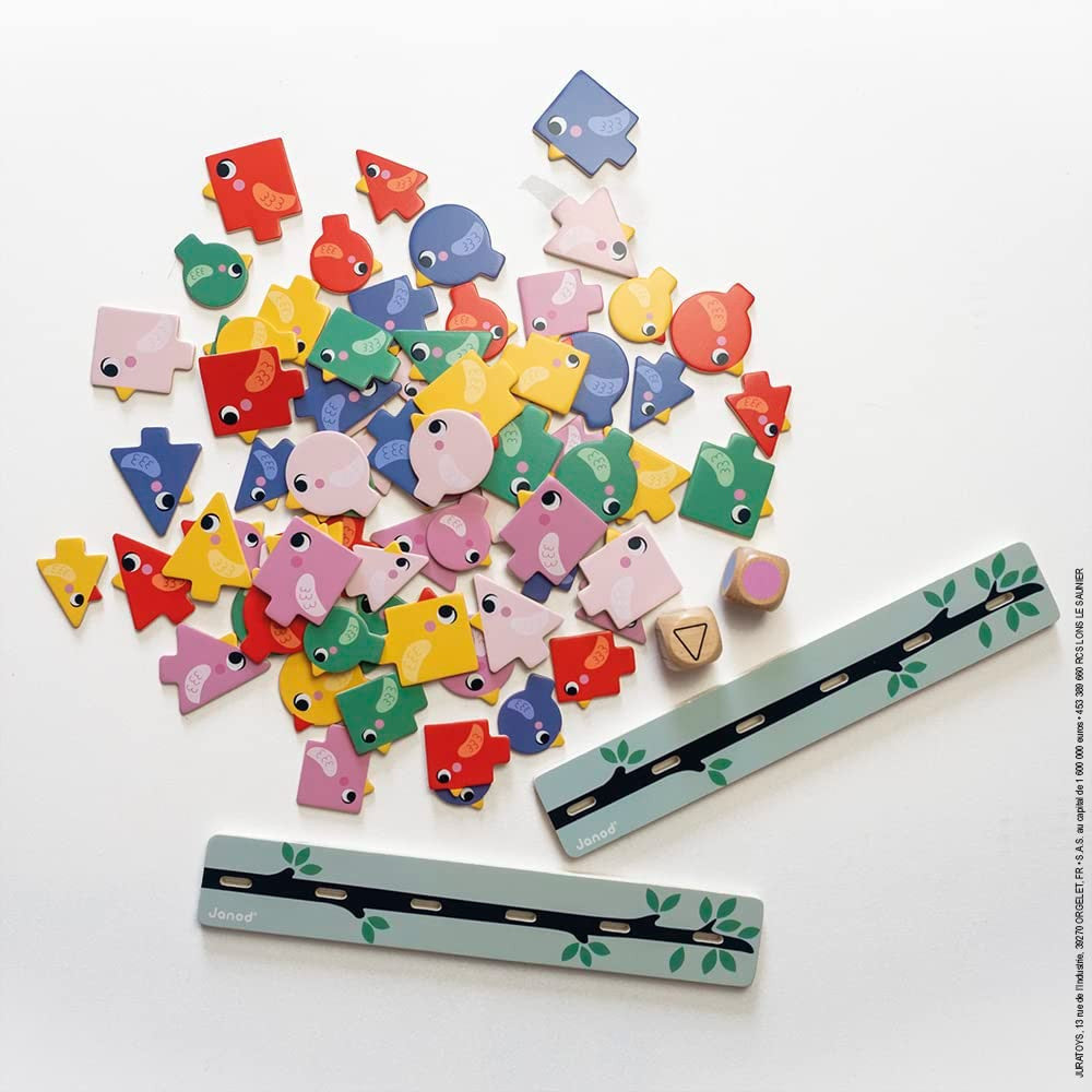 Juego pedagógico Clasificación de formas , tamaños y colores - Pájaros - Janod J05089