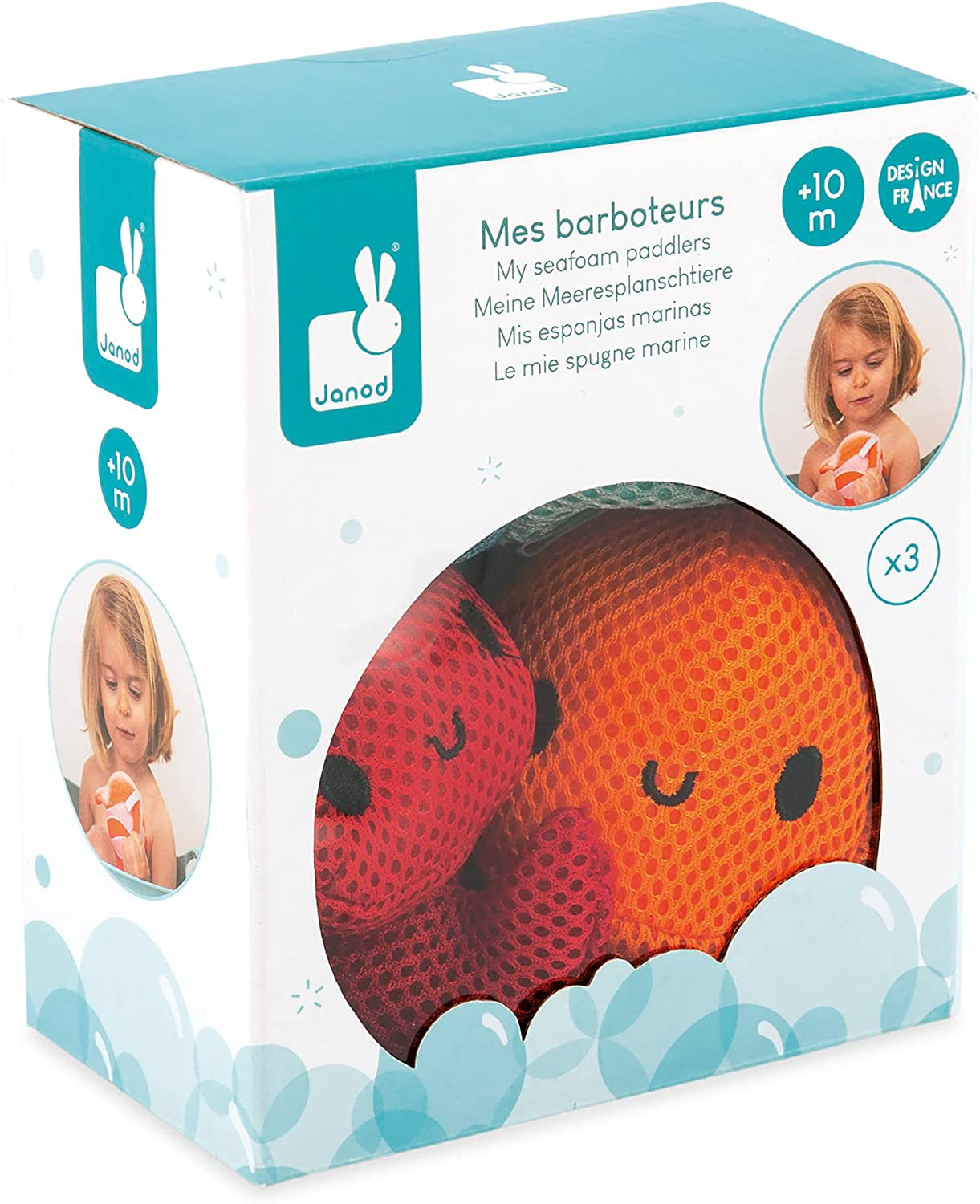 Kit 3 muñecos esponjas Marinas - Janod J04731