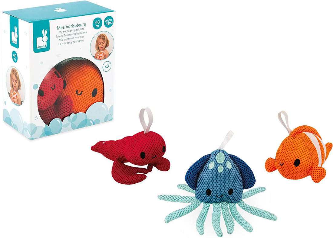 Kit 3 muñecos esponjas Marinas - Janod J04731