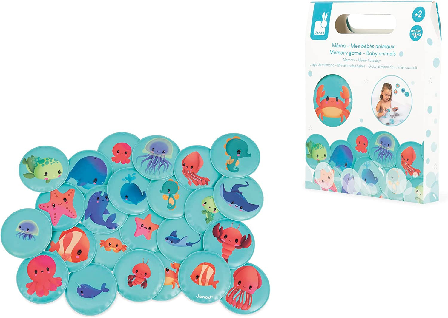 Juego de Baño De Memoria Mis animales Bebés - Janod J04723