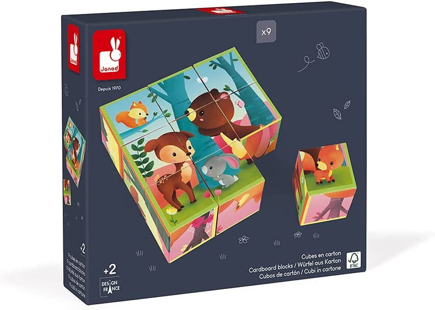 Puzle de cubos kubkid animales del bosque - janod j02731