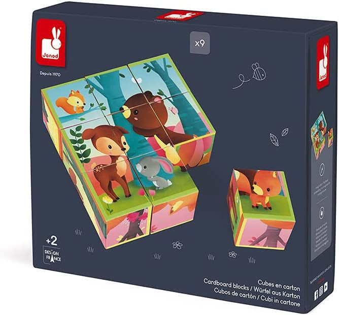 Puzle de cubos kubkid animales del bosque - janod j02731