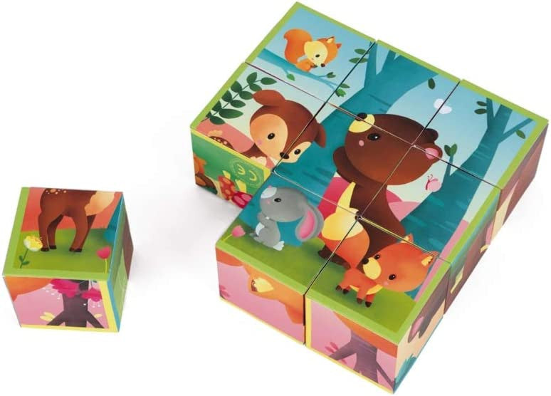 Puzle de cubos kubkid animales del bosque - janod j02731