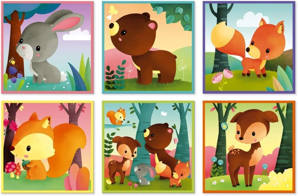 Puzle de cubos kubkid animales del bosque - janod j02731