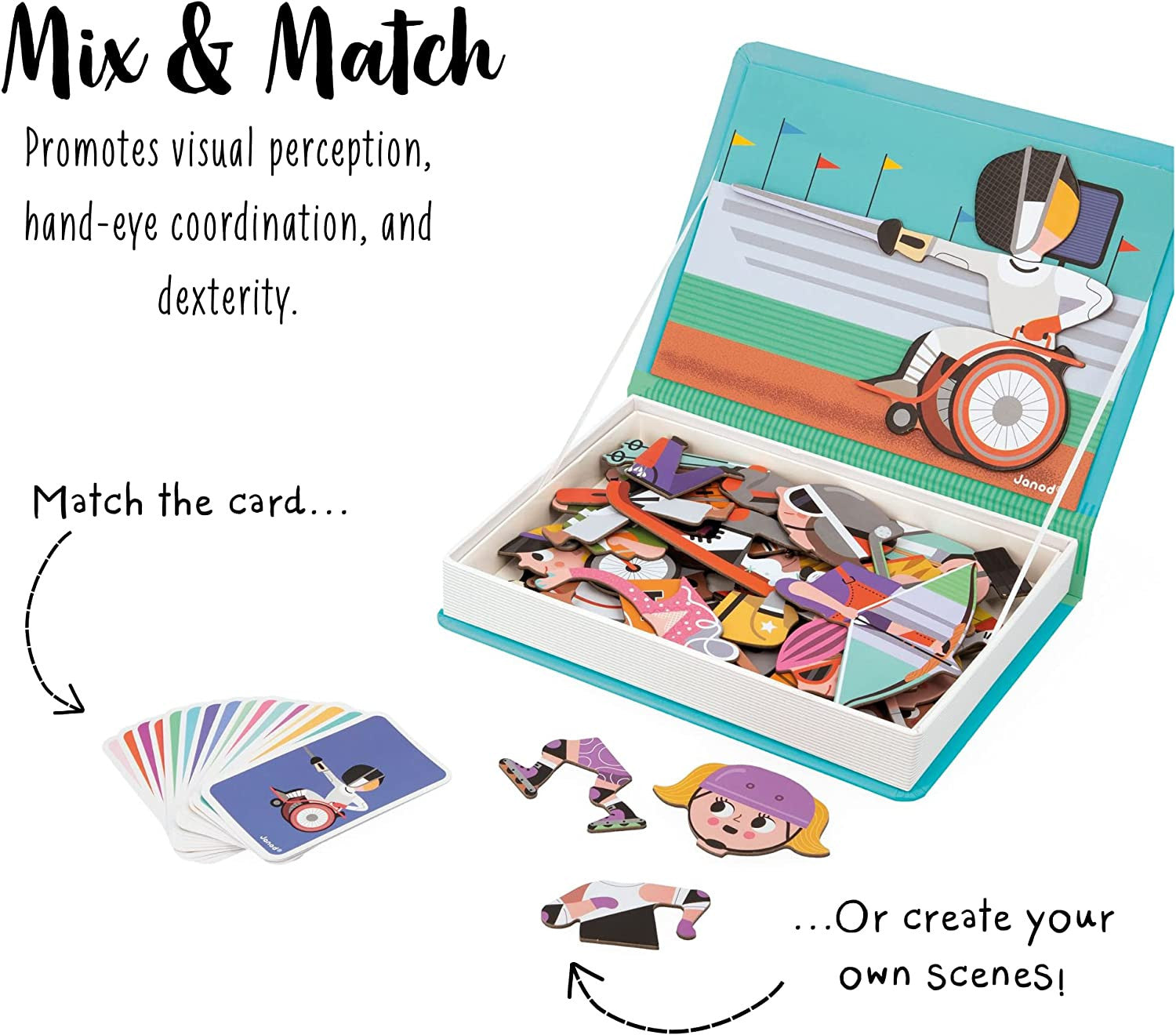 Juego educativo magnético Magnetibook Deportes - Janod J02596