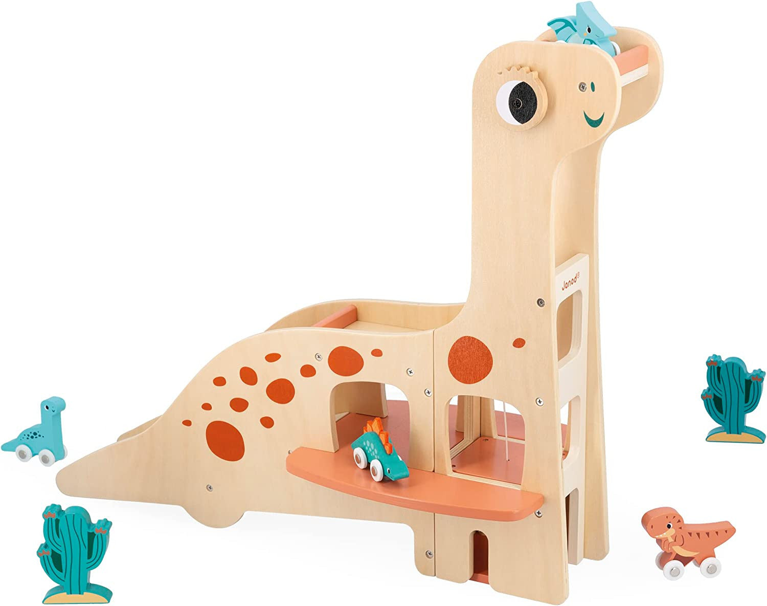 Garaje infantil diplodocus 50 cm de alto para niños +1 año - Janod J05835