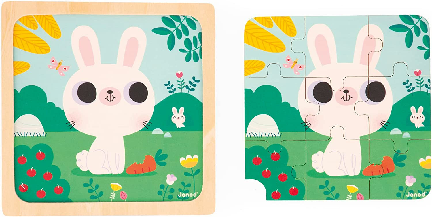 3 Puzles infantiles de madera de 9 piezas - Janod J07113