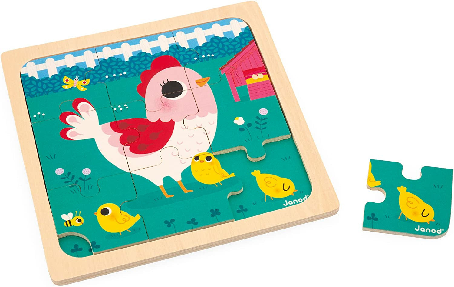 3 Puzles infantiles de madera de 9 piezas - Janod J07113