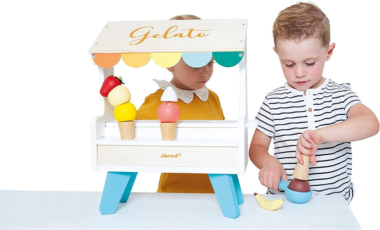 Puesto de helados de madera, helados magneticos - janod j06558