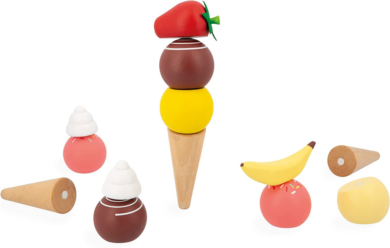 Puesto de helados de madera, helados magneticos - janod j06558