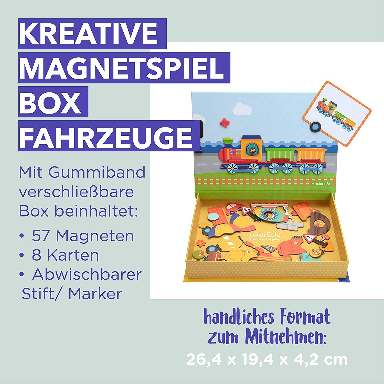 Magnetic Art Vehicles Mieredu | Estuche Magnético 57 Piezas Vehículos