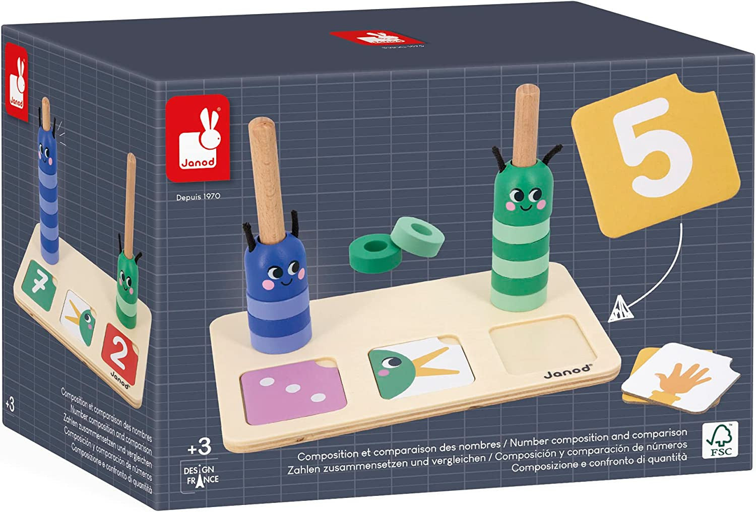 Educational toy for composing and comparing numbers - Janod J05085