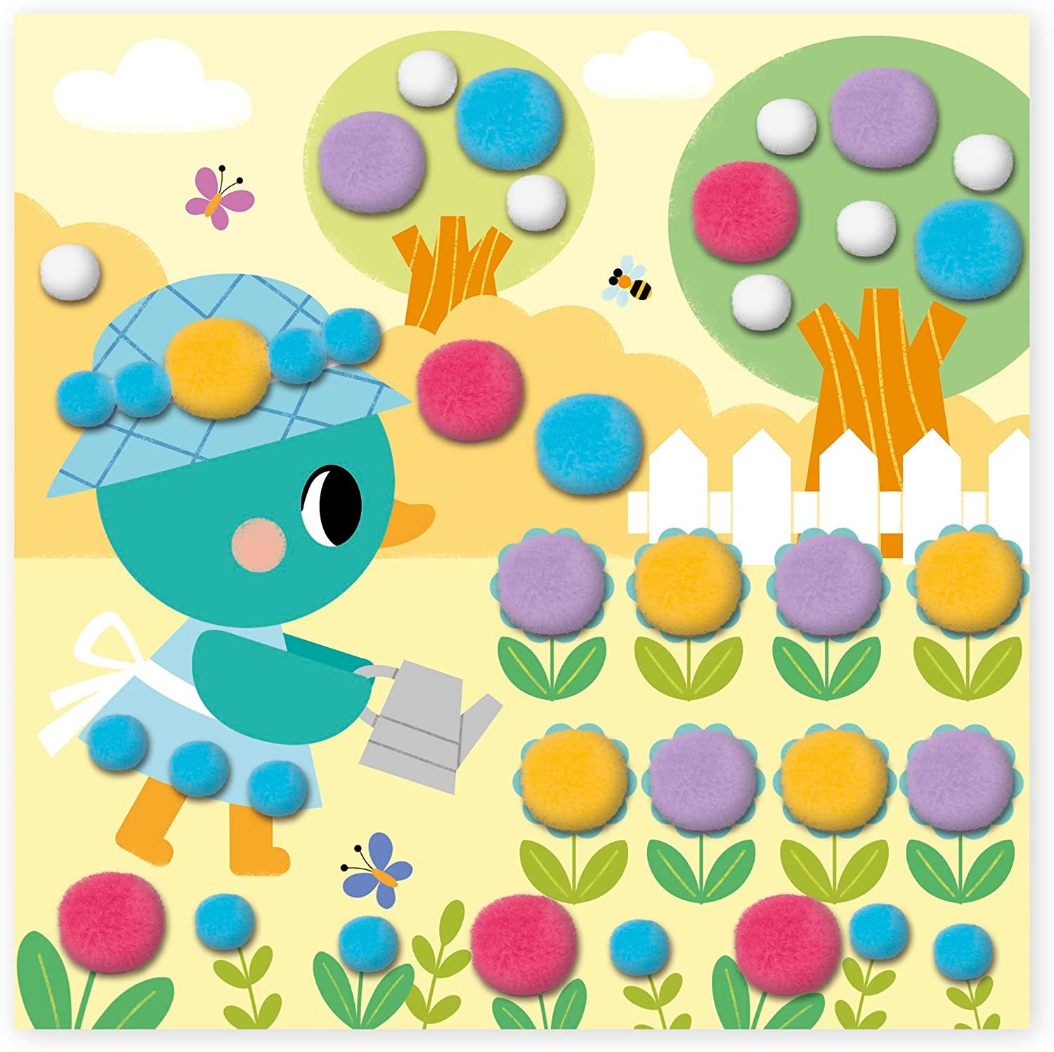 Estuche creativo pompones 3 años - janod j07741