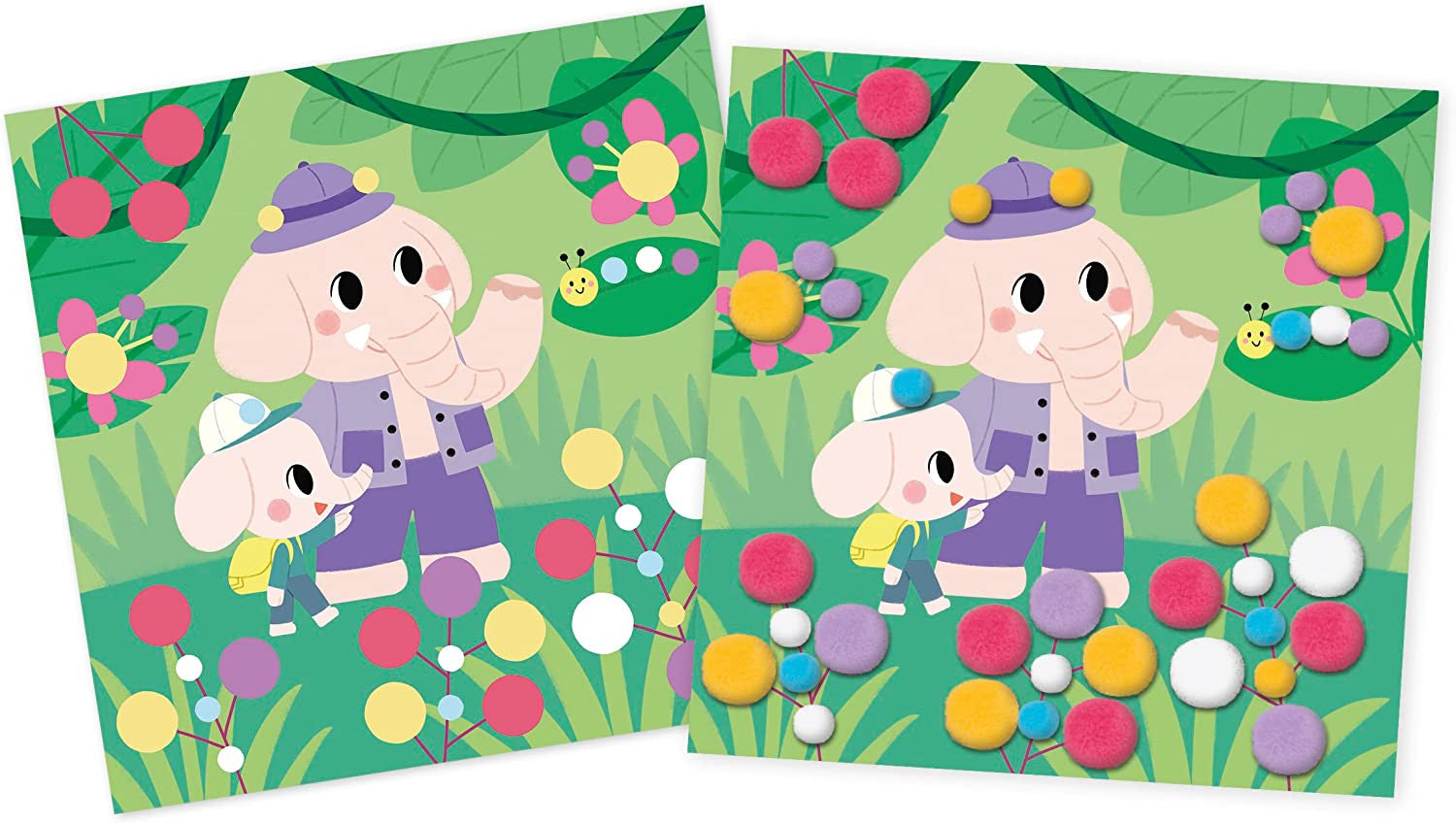 Estuche creativo pompones 3 años - janod j07741