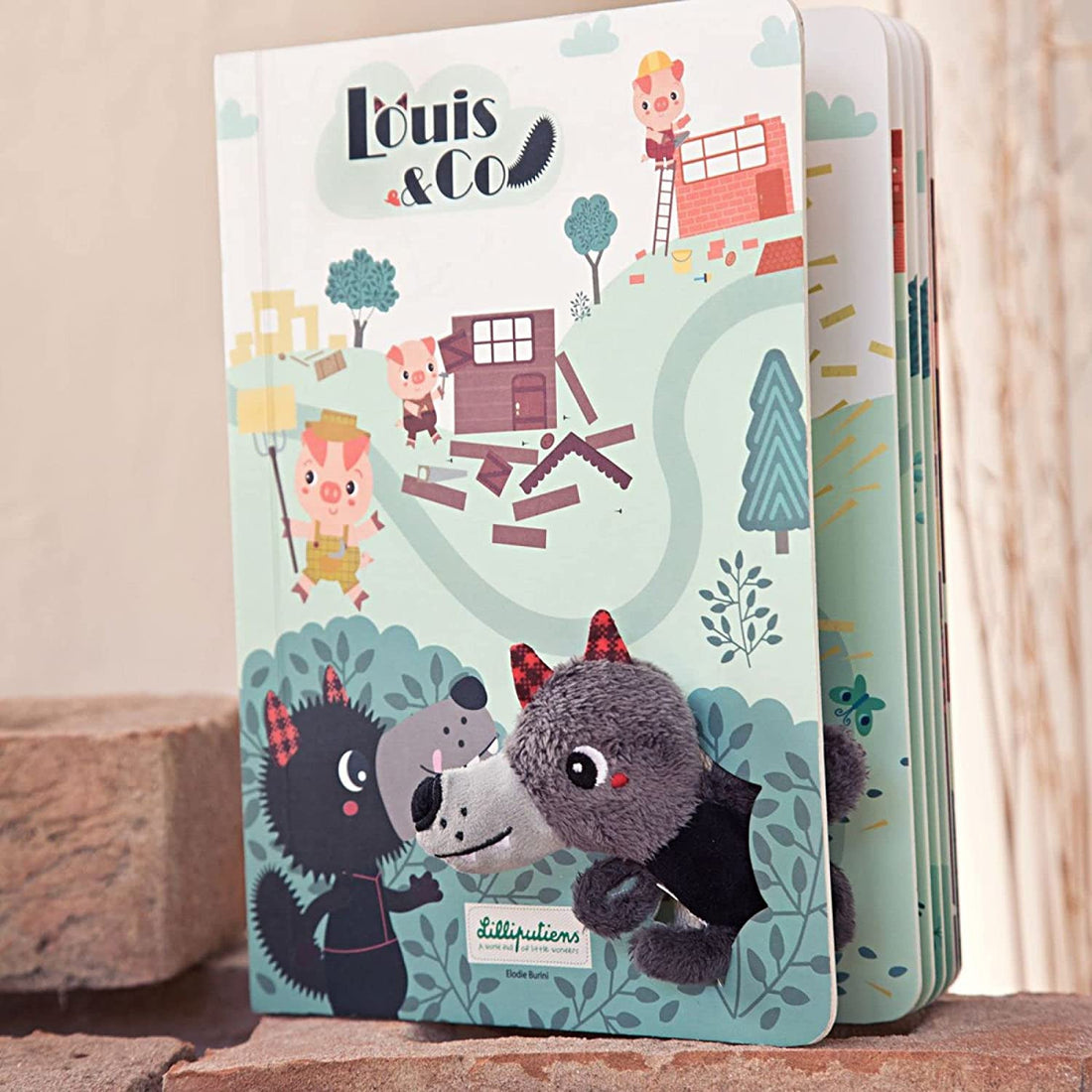 Libro recorrido de cartón Los tres cerditos - Lilliputines 83410