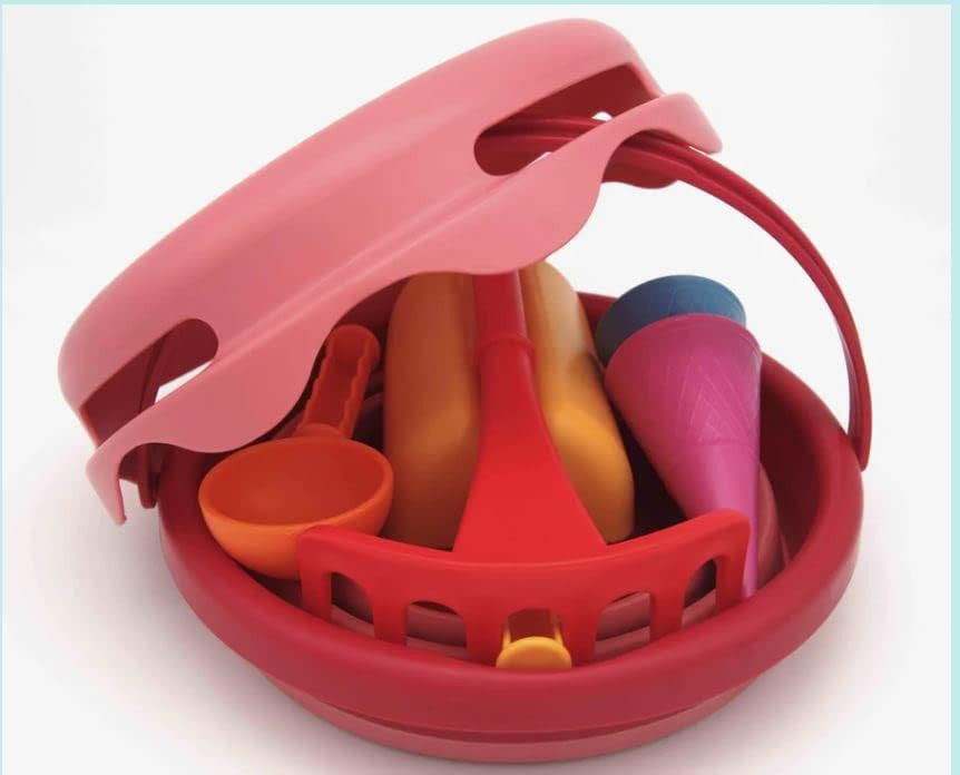 Juego de arena Cubo plegable 7 en 1 Verde - Compactoy 99200201