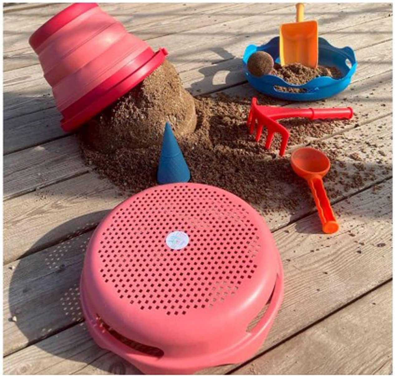 Juego de arena Cubo plegable 7 en 1 Verde - Compactoy 99200201