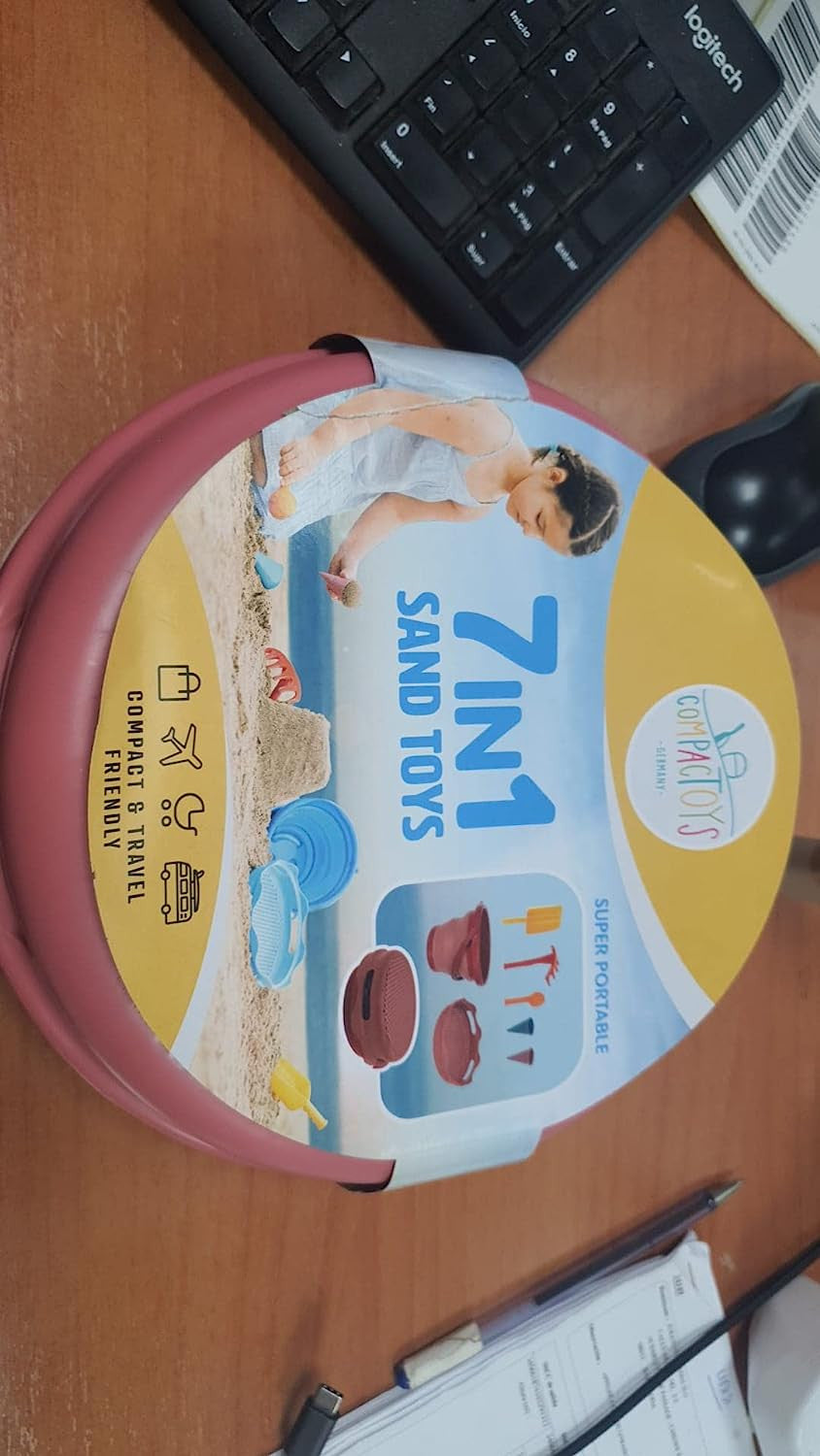 Juego de arena Cubo plegable 7 en 1 Verde - Compactoy 99200201