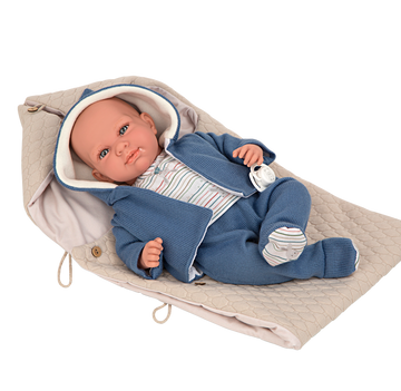 Muñeca elegance 40 cm Cris azúl con mecanismo de lloro - Arias 60722