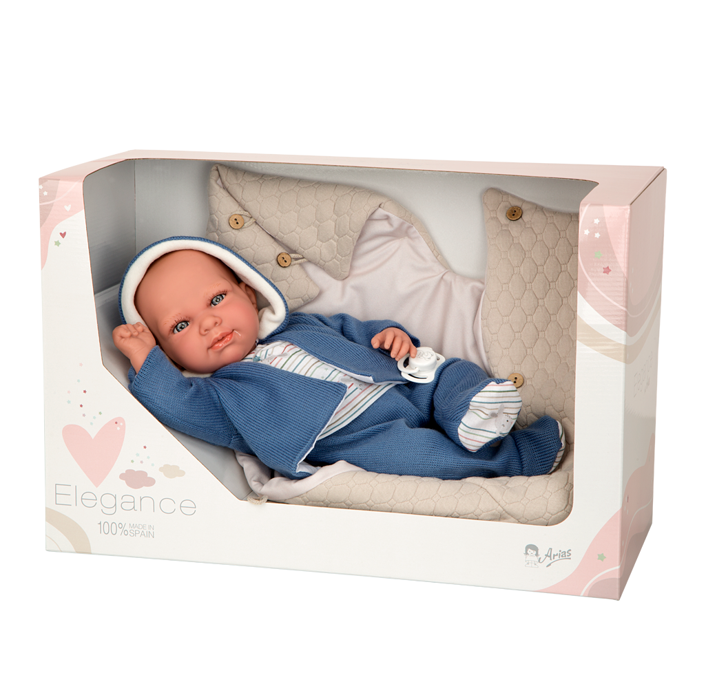 muñeca elegance de 40 cm Cris complementos azules