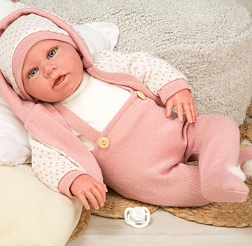 Muñeca con peso Elegance 54 cm Anuk rosa lunares - Arias 65331