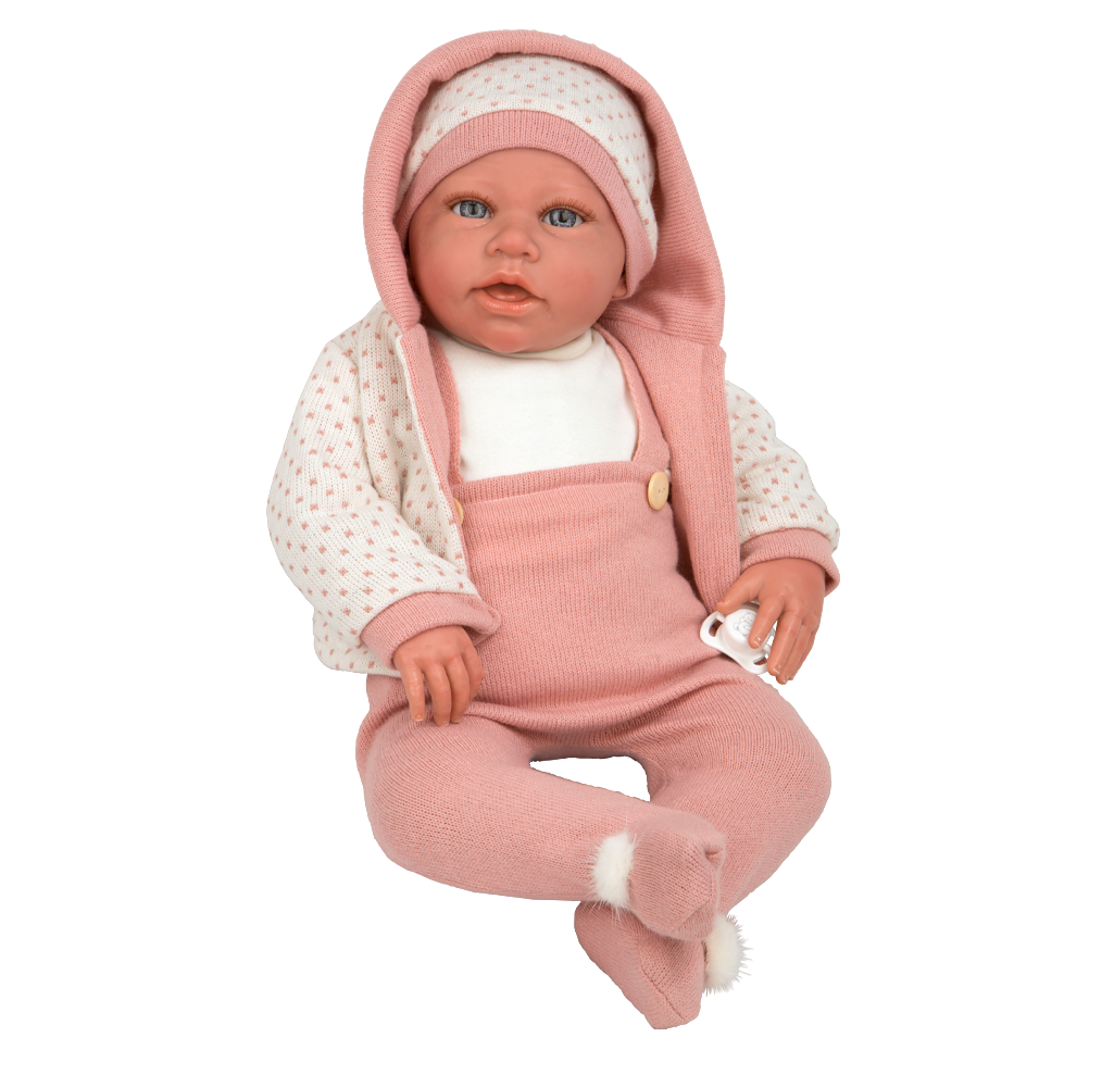 Muñeca con peso Elegance 54 cm Anuk rosa lunares - Arias 65331