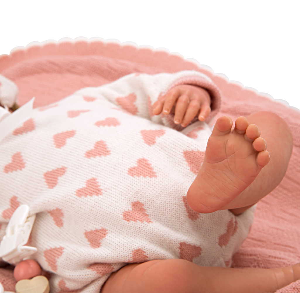 Bebé Reborn 40 cm Cristina rosa con manta - Arias 98141