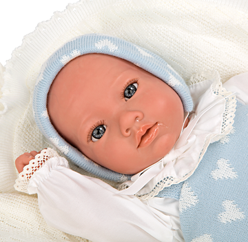 Bebé Reborn 40 cm Ian azul con manta - Arias 98142