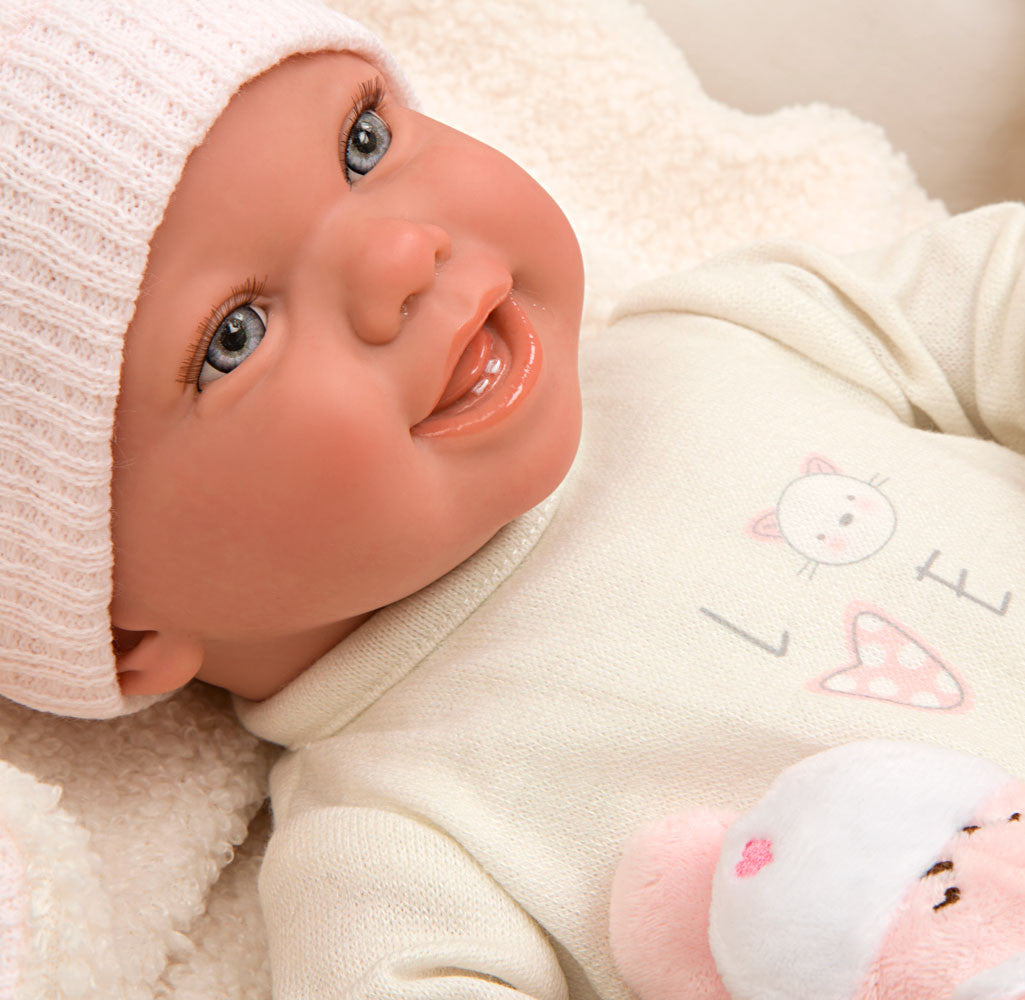 Bebé Reborn 45 cm Viviane con manta y peluche - Arias 98147