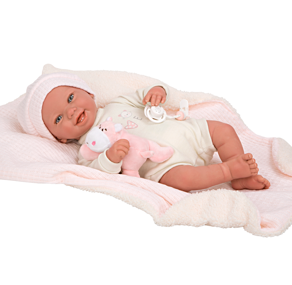 Bebé Reborn 45 cm Viviane con manta y peluche - Arias 98147