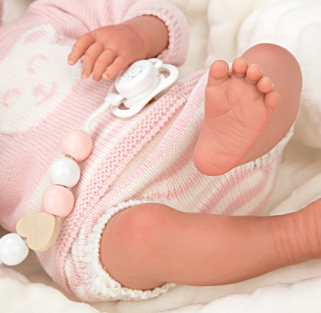 Bebé Reborn 40 cm Adriana rosa con manta - Arias 98149