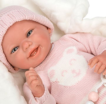 Bebé Reborn 40 cm Adriana rosa con manta - Arias 98149