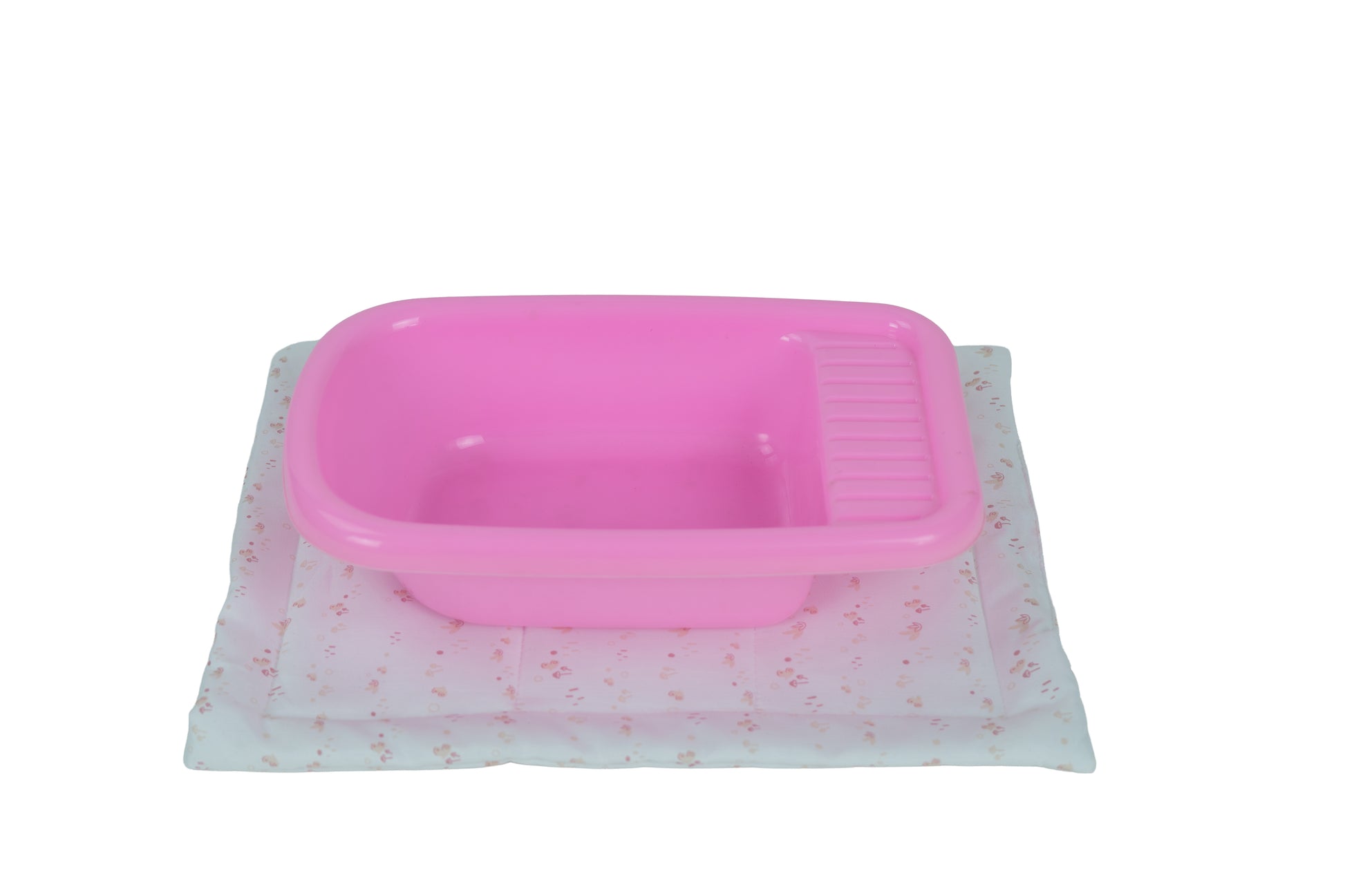 Bañera rosa del cambiador 3 en 1 Arias Nature 21591 - detalle bañera integrada con colchoneta