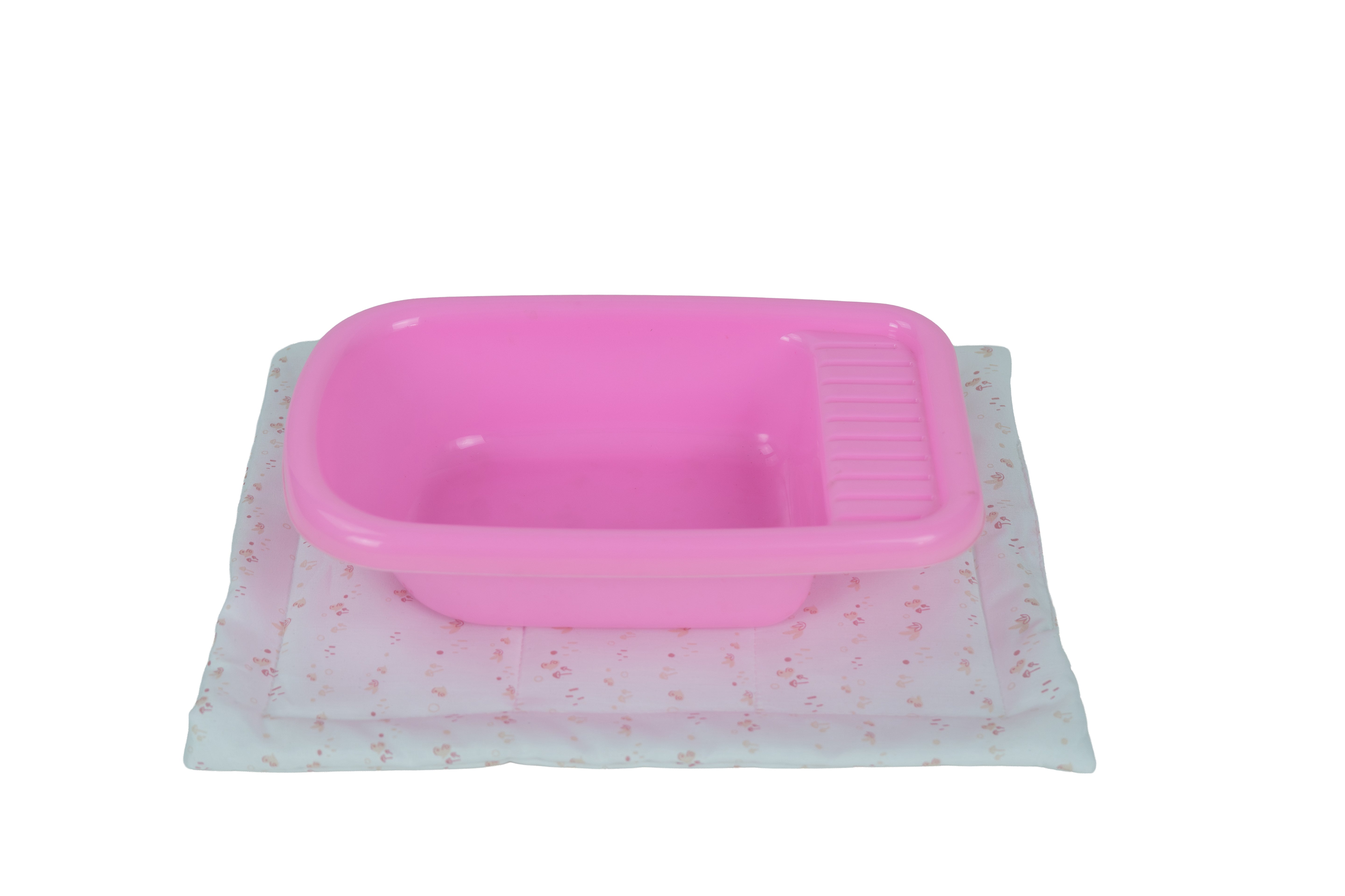 Bañera rosa del cambiador 3 en 1 Arias Nature 21591 - detalle bañera integrada con colchoneta