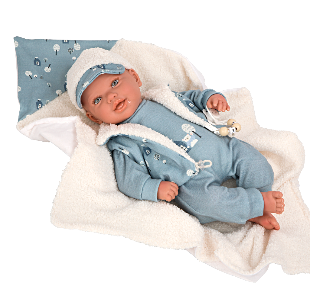 Bebé Reborn 45 cm Bruno con manta - Arias 98150
