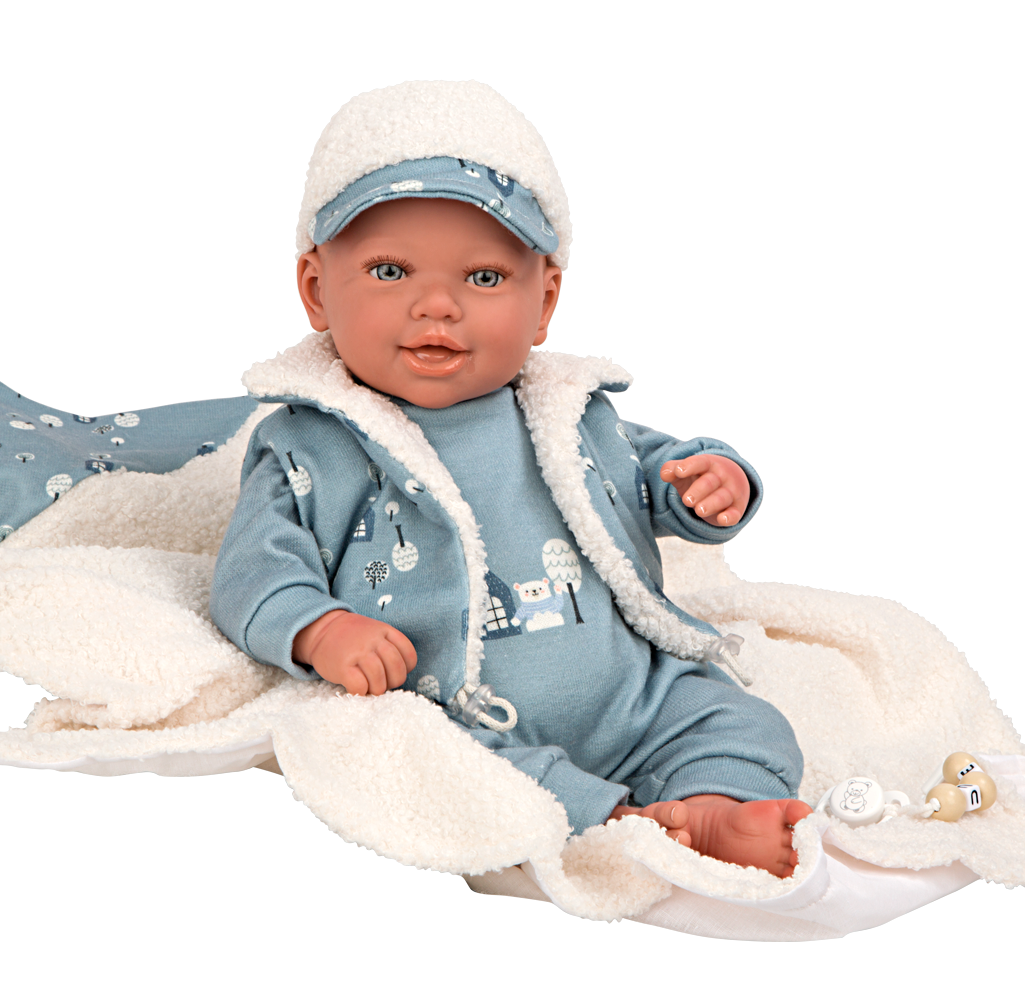Bebé Reborn 45 cm Bruno con manta - Arias 98150