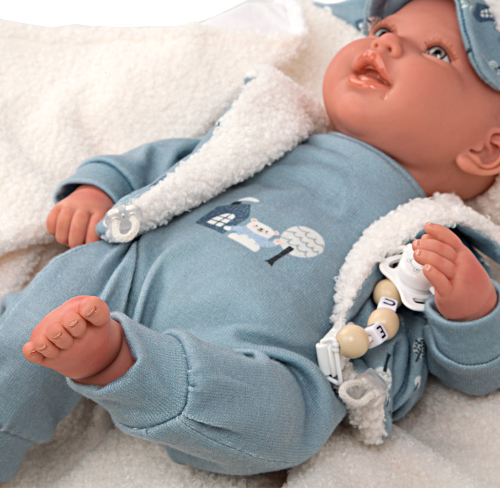 Bebé Reborn 45 cm Bruno con manta - Arias 98150