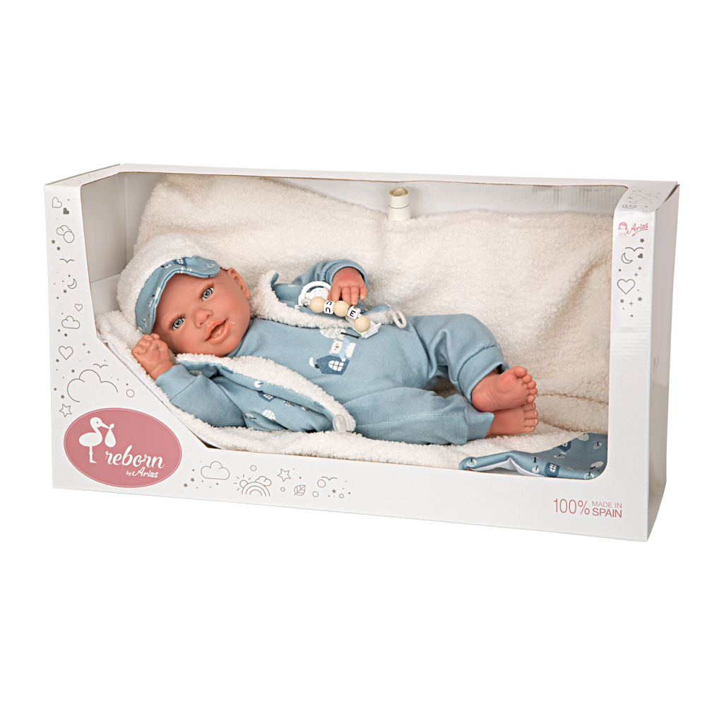 Bebé Reborn 45 cm Bruno con manta - Arias 98150