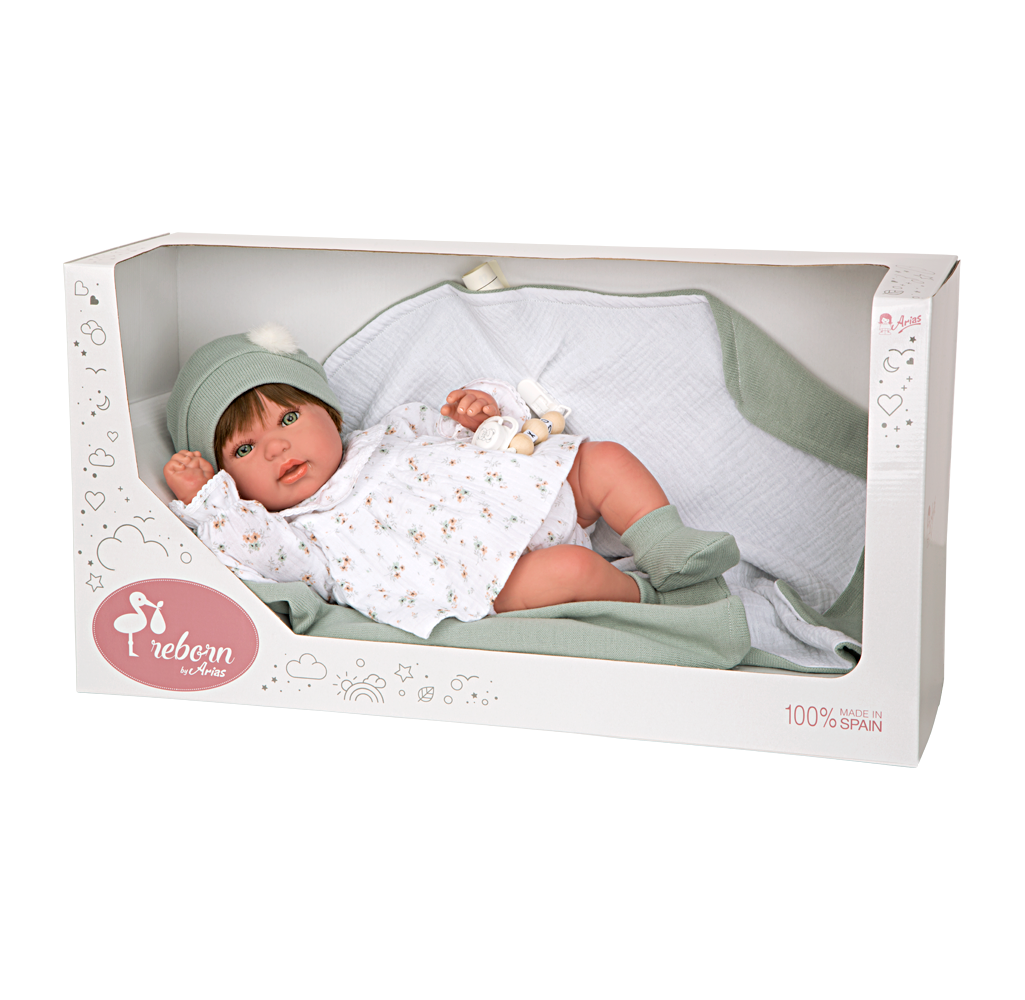 Bebé Reborn 45 cm Paulina con manta - Arias 98151