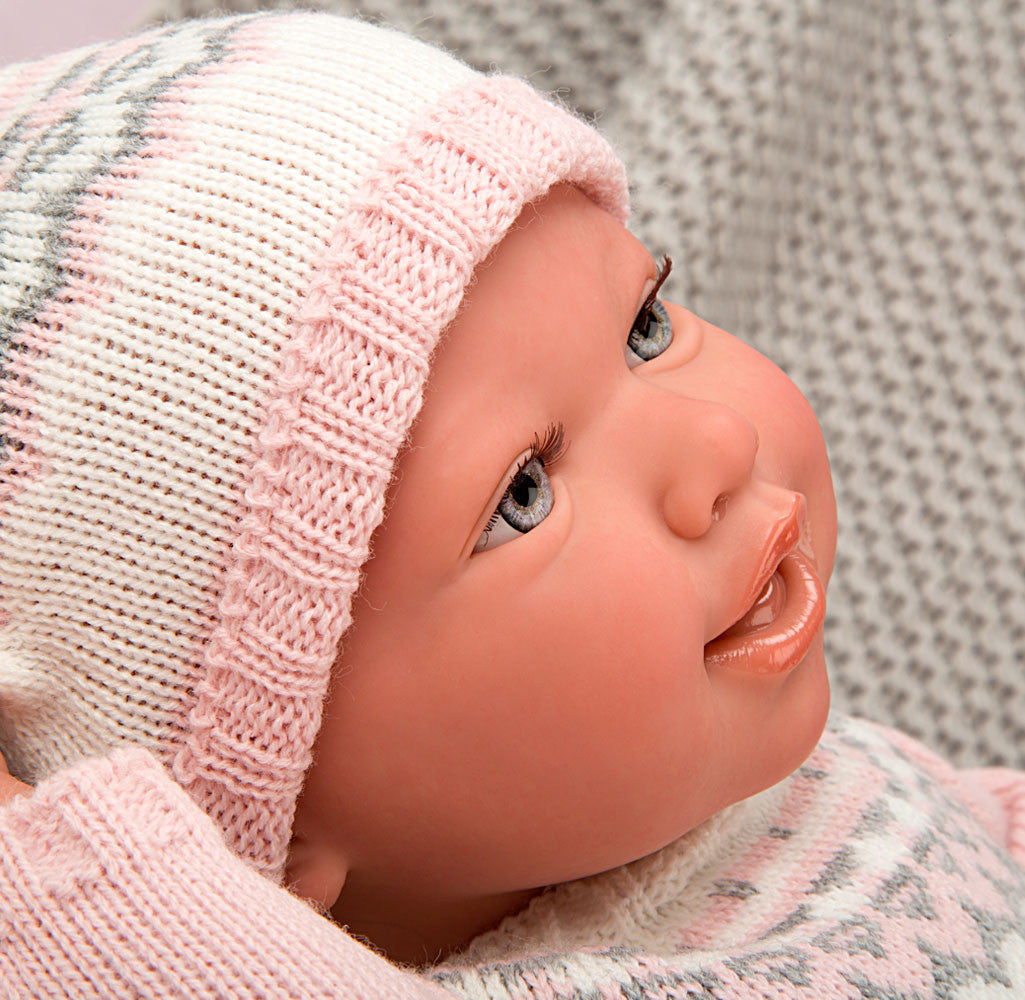 Bebé Reborn 45 cm Anais con manta y peluche - Arias 98152