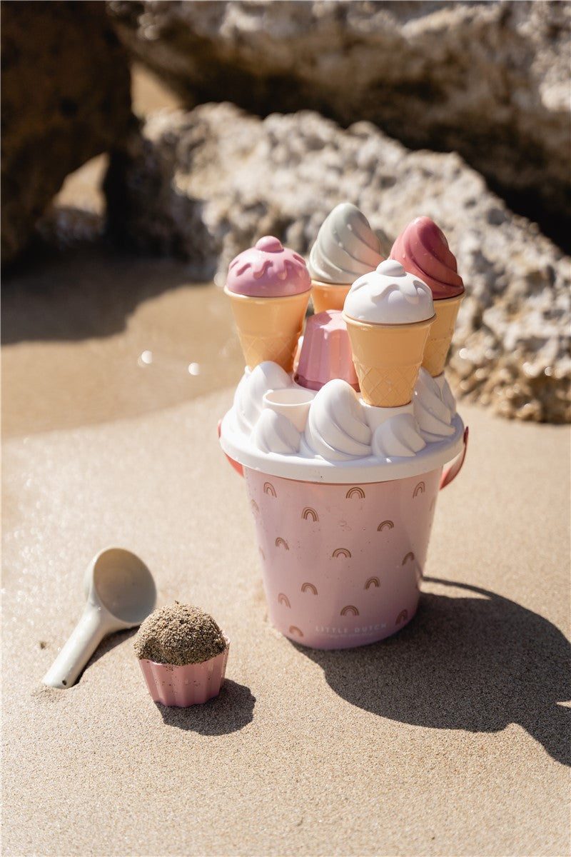 Cubo de playa helados y cupcakes rosa - Little Duch LD2008730